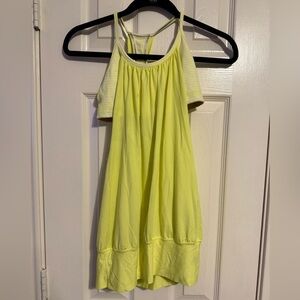 Lululemon No Limits Tank- Clarity Yellow/Slope Stripe Polar Cream- size 4